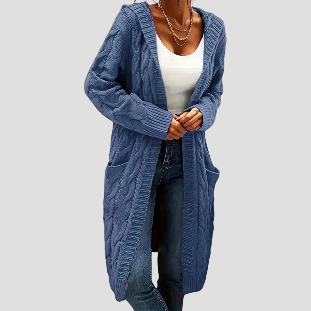 Elise | Cable Knit Long Cardigan