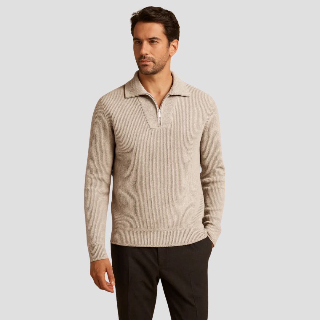 Lennox | Ribbed Polo Jumper