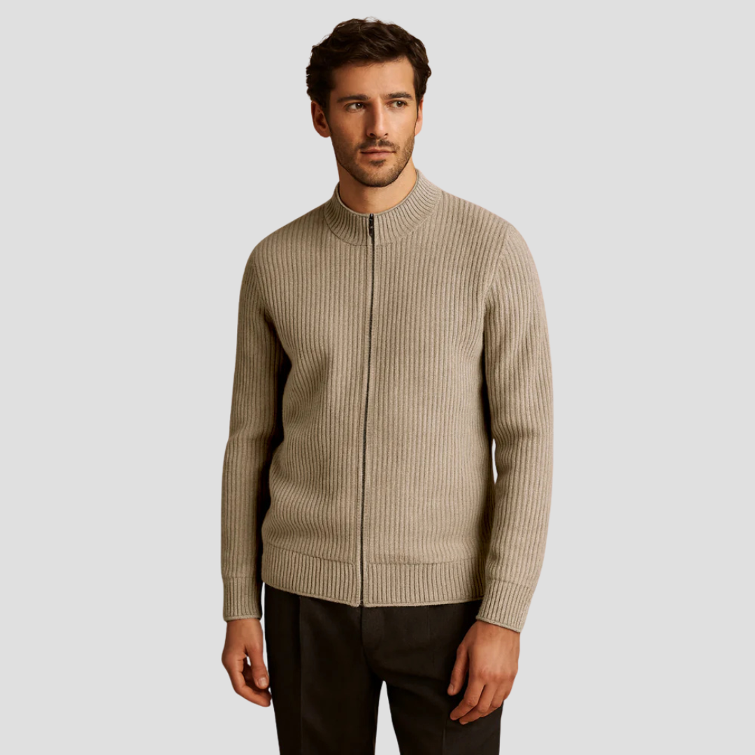 Magnus | Ribbed Zip Cardigan