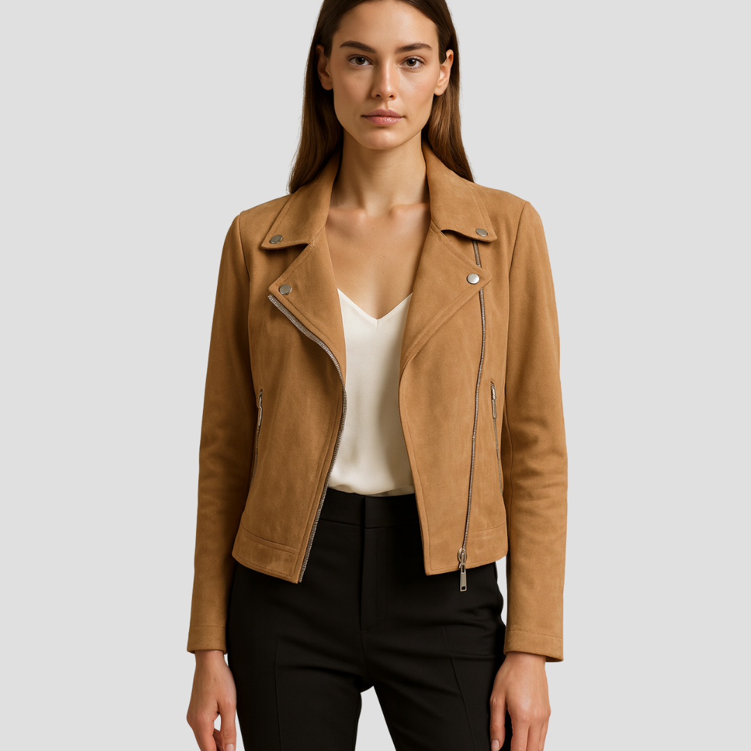 Penelope | Suede Biker Jacket