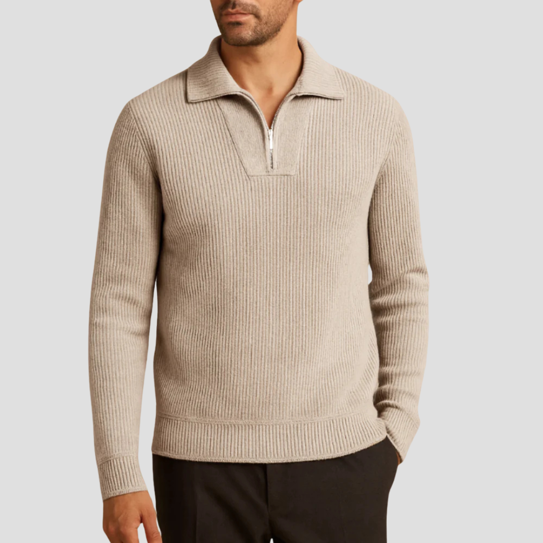 Lennox | Ribbed Polo Jumper