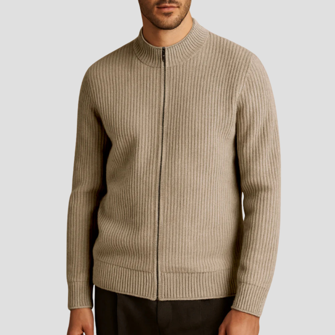 Magnus | Ribbed Zip Cardigan