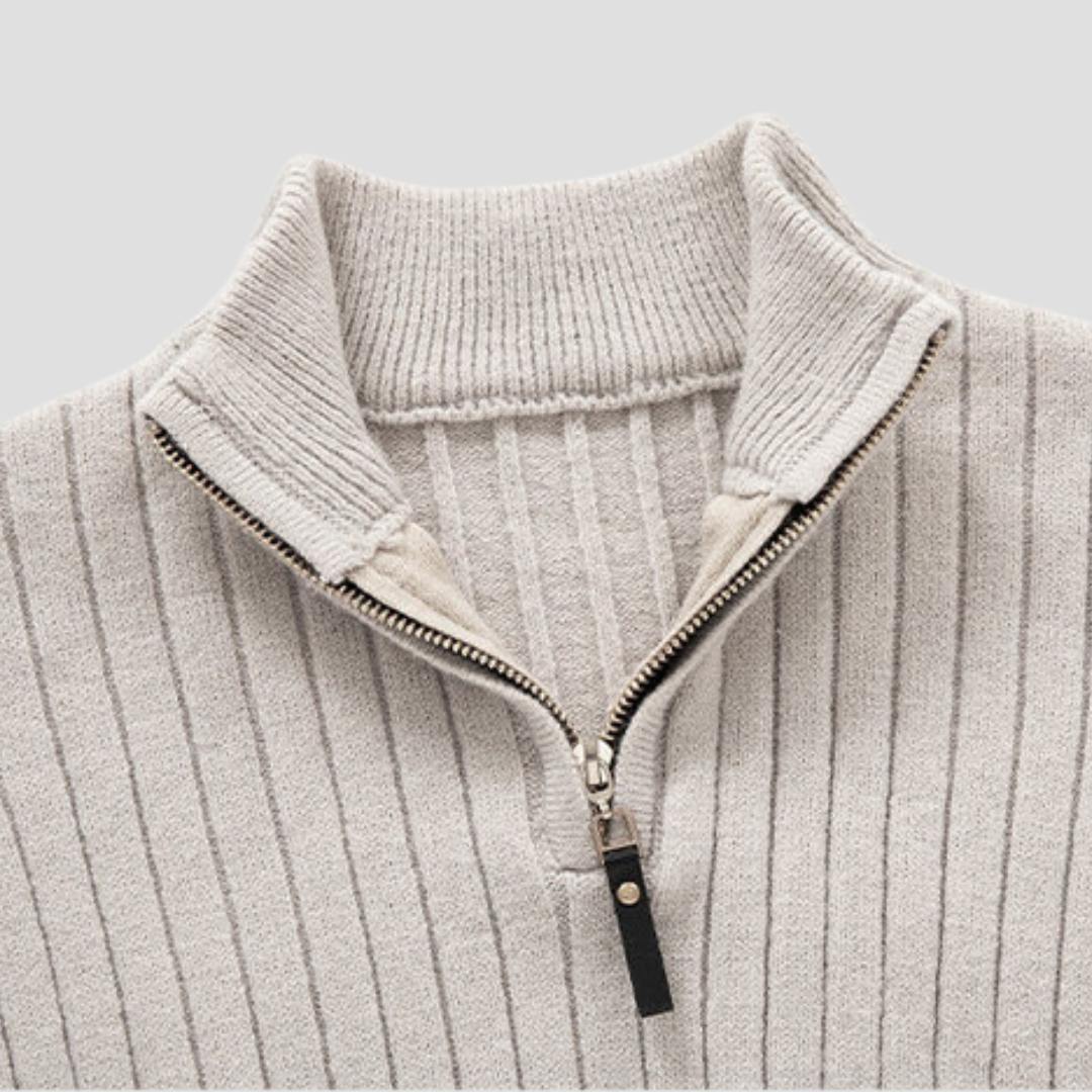Edgar | Ribbed Half Zip Jumper