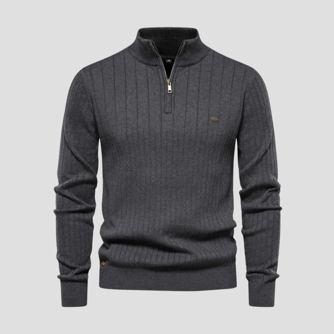 Ernest | Ribbed Quarter Zip Jumper