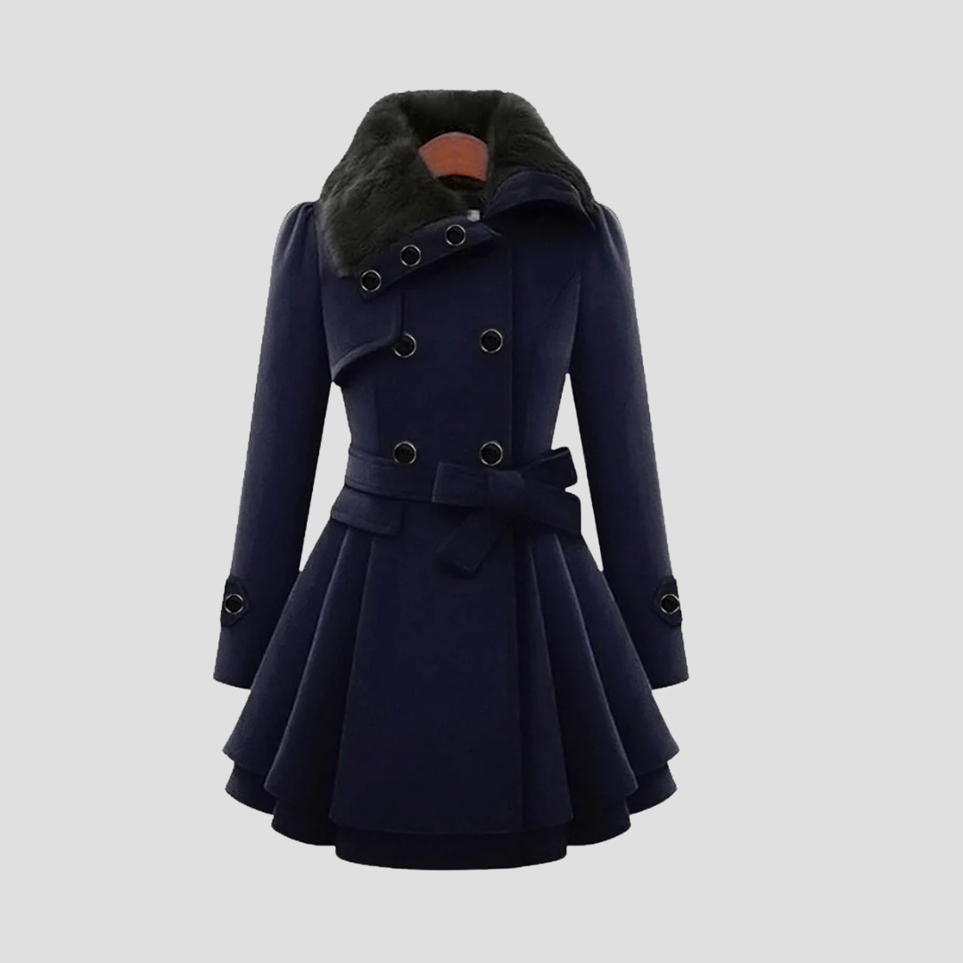 Catherine | Belted Fur-Collar Coat