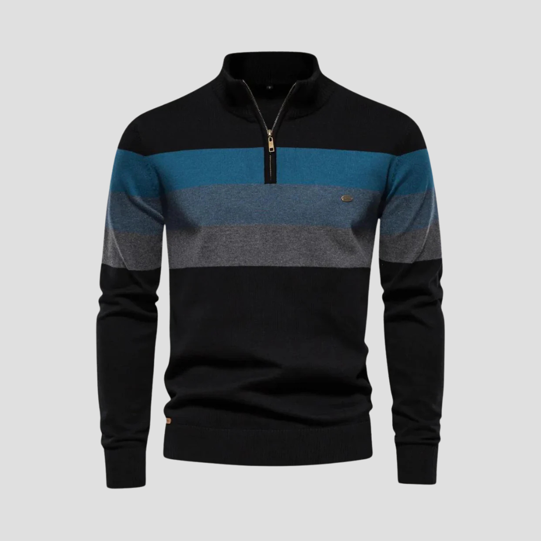 Casper | Striped Quarter Jumper