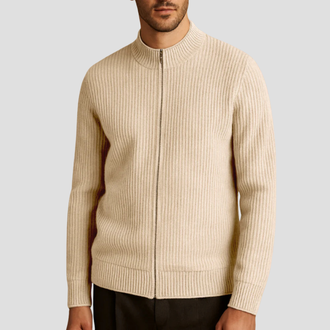 Magnus | Ribbed Zip Cardigan