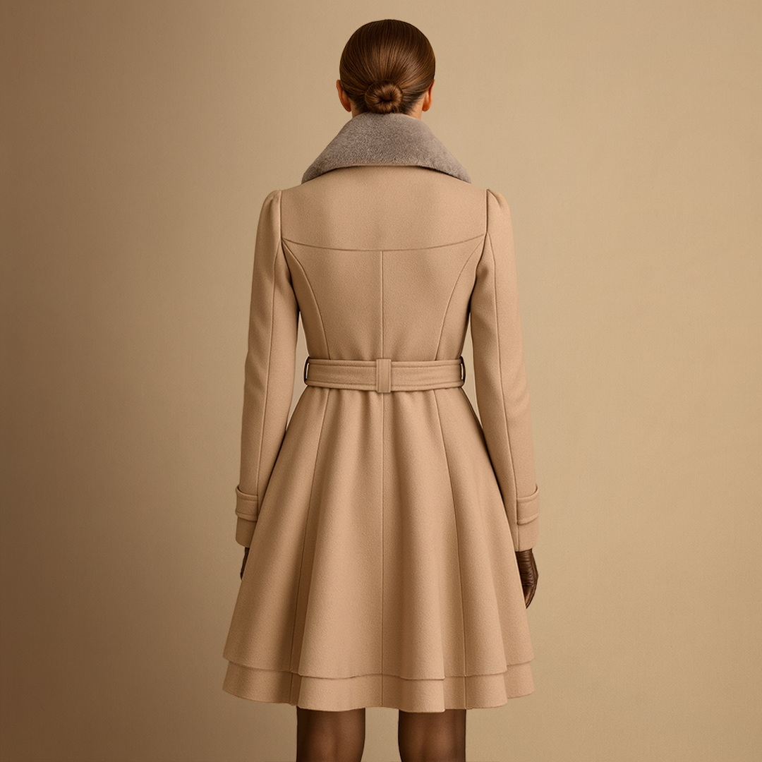 Catherine | Belted Fur-Collar Coat