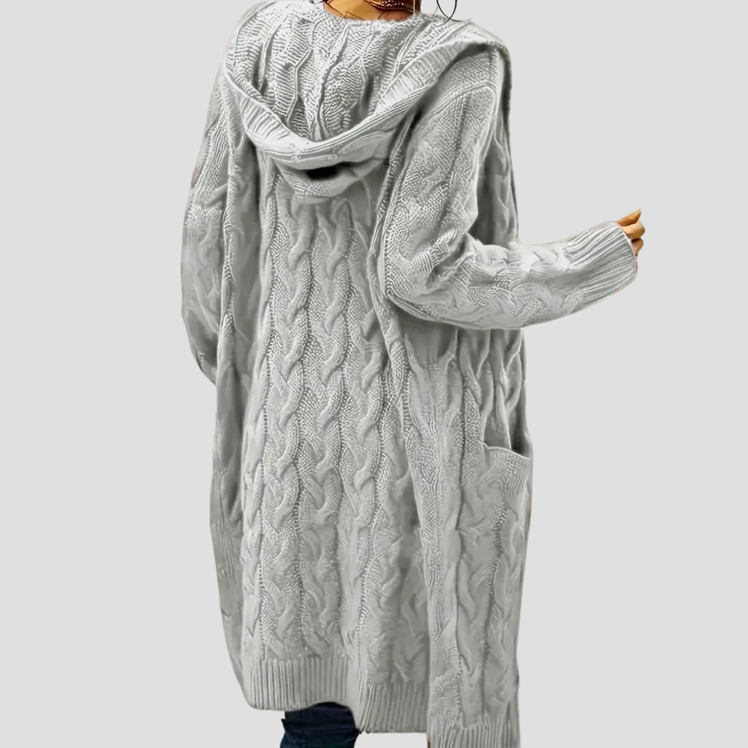 Elise | Cable Knit Long Cardigan
