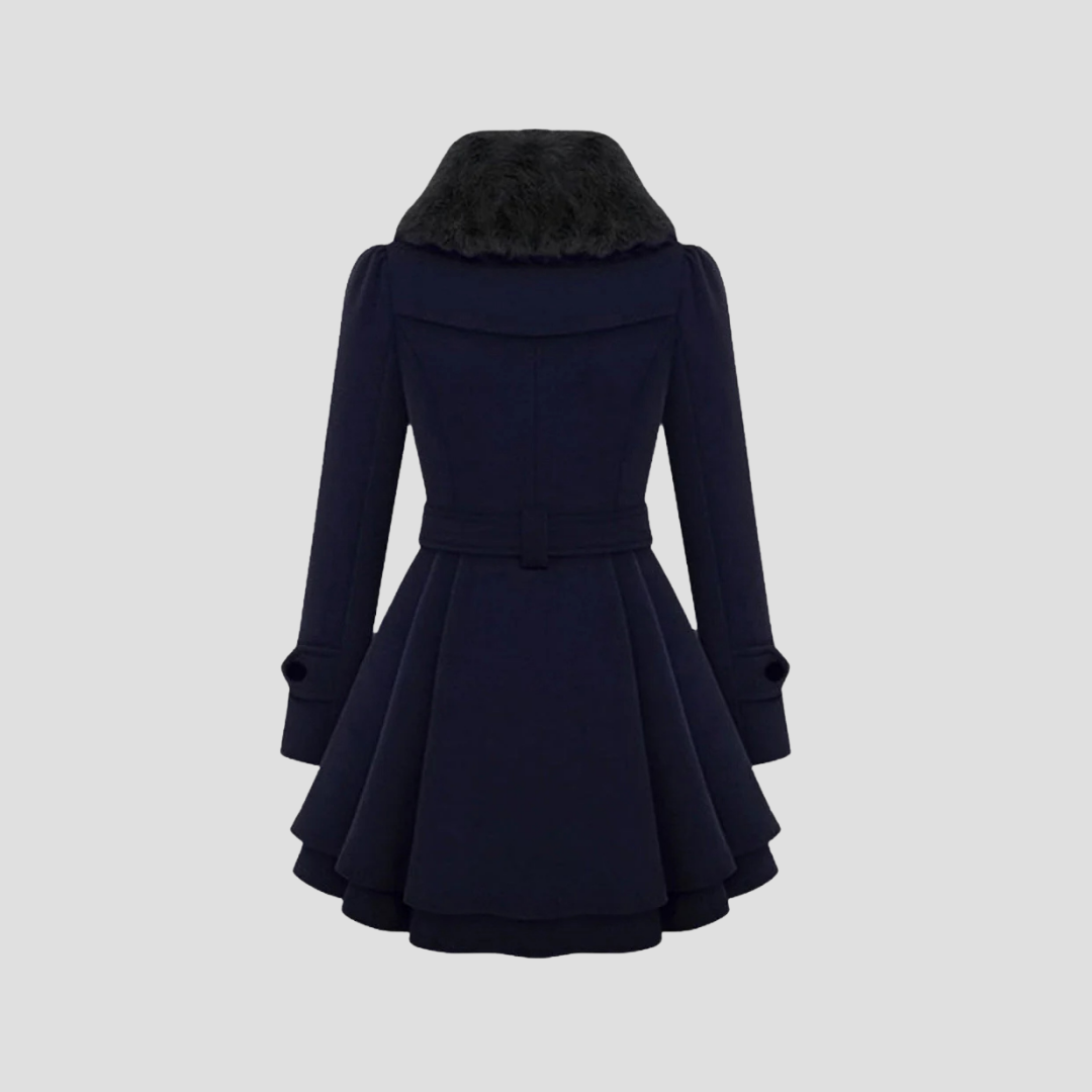 Catherine | Belted Fur-Collar Coat