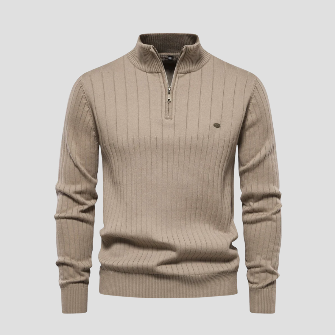 Ernest | Ribbed Quarter Zip Jumper