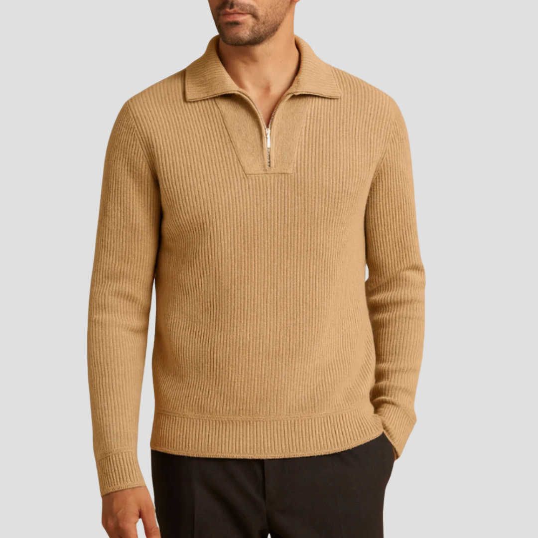 Lennox | Ribbed Polo Jumper