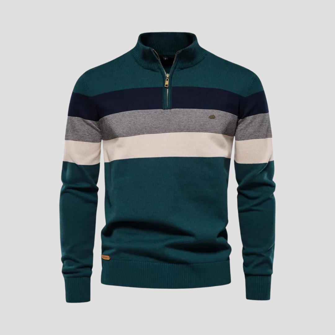 Casper | Striped Quarter Jumper