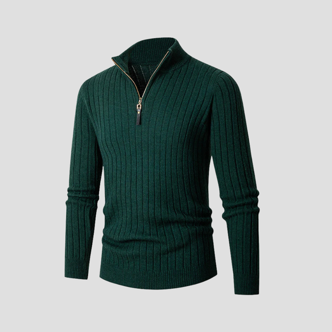 Edgar | Ribbed Half Zip Jumper