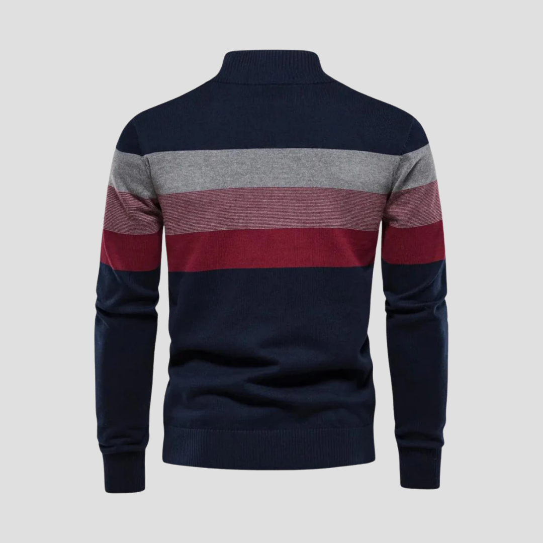 Casper | Striped Quarter Jumper