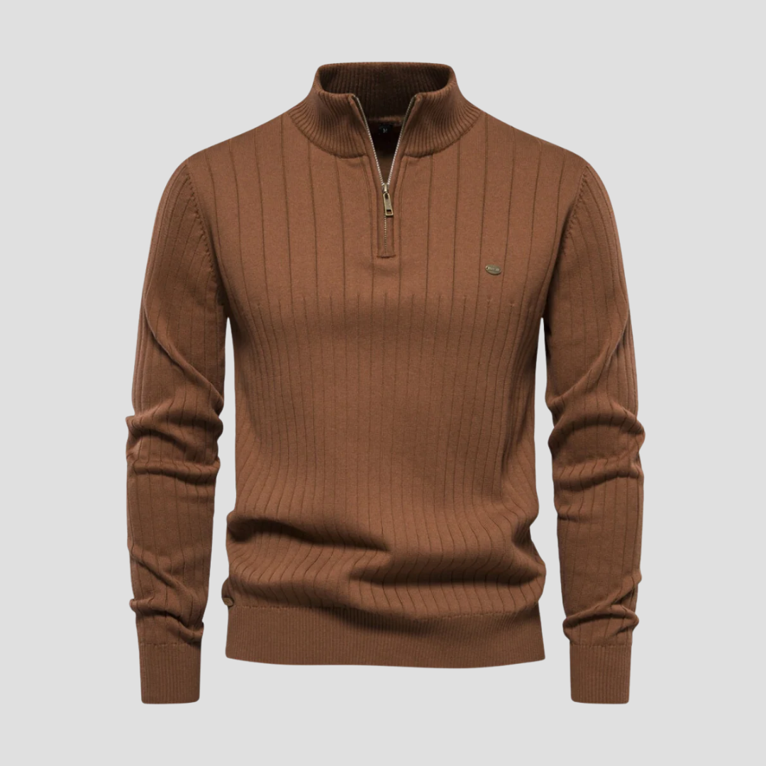 Ernest | Ribbed Quarter Zip Jumper