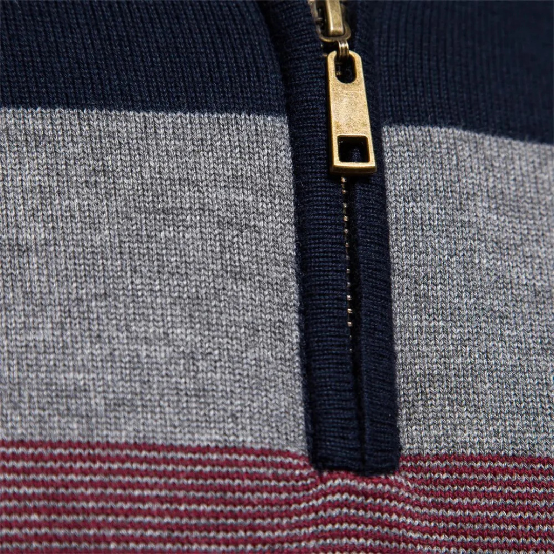 Casper | Striped Quarter Jumper