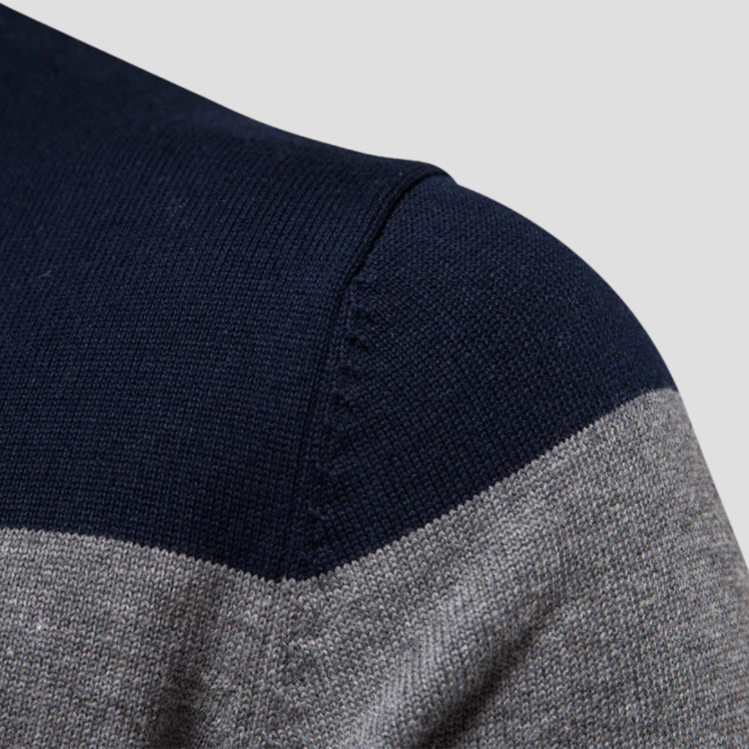 Casper | Striped Quarter Jumper