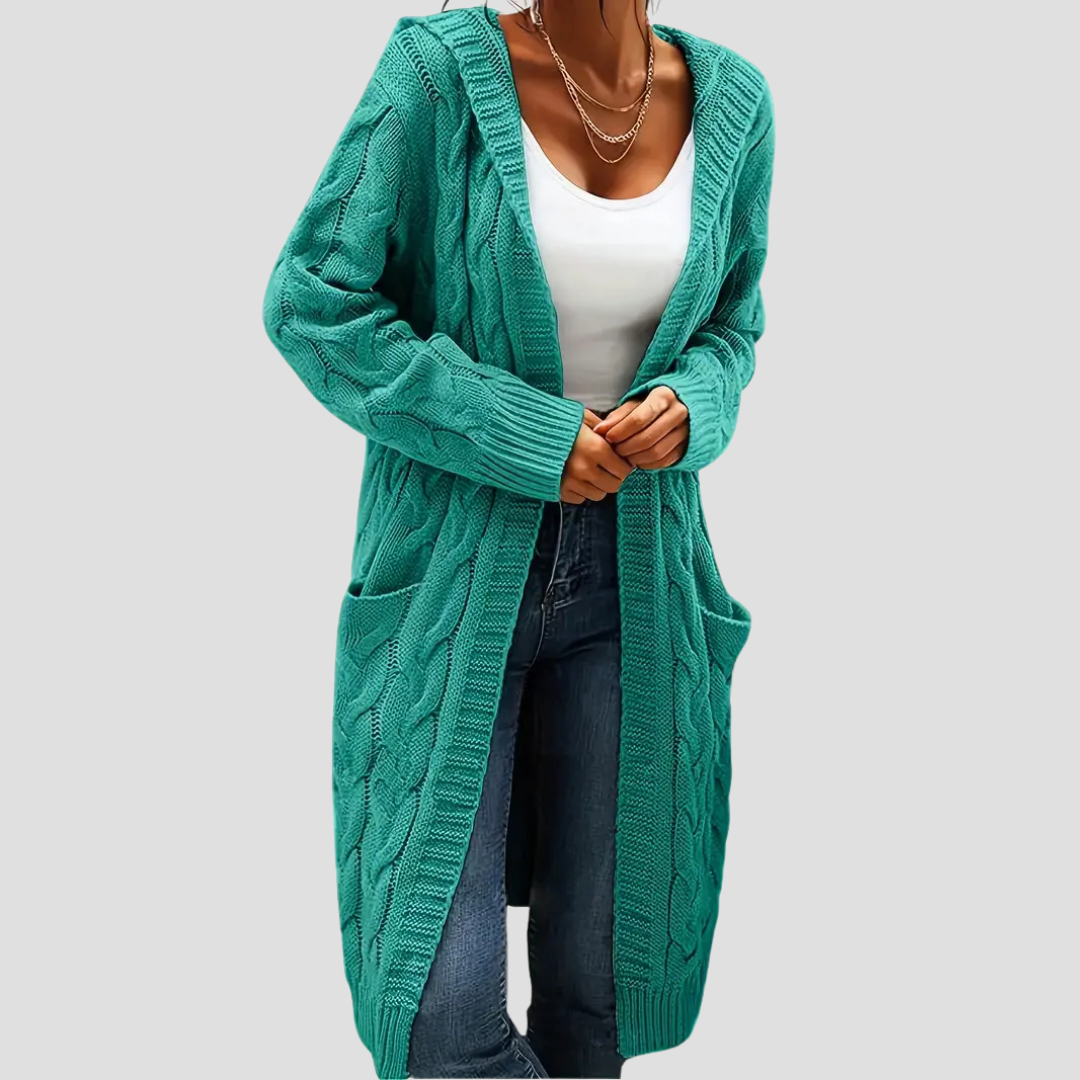 Elise | Cable Knit Long Cardigan