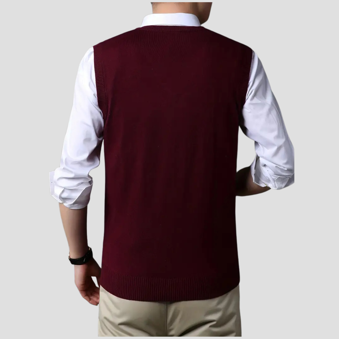 Sylvester | Sleeveless V-Neck Jumper