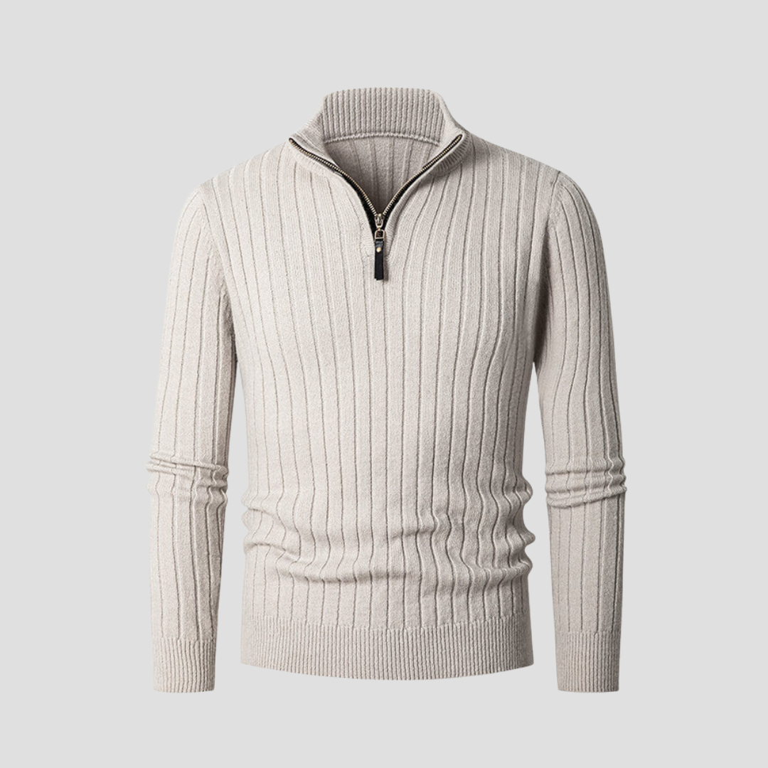 Edgar | Ribbed Half Zip Jumper