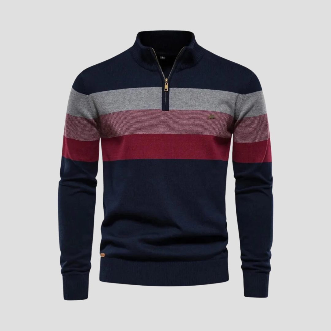 Casper | Striped Quarter Jumper
