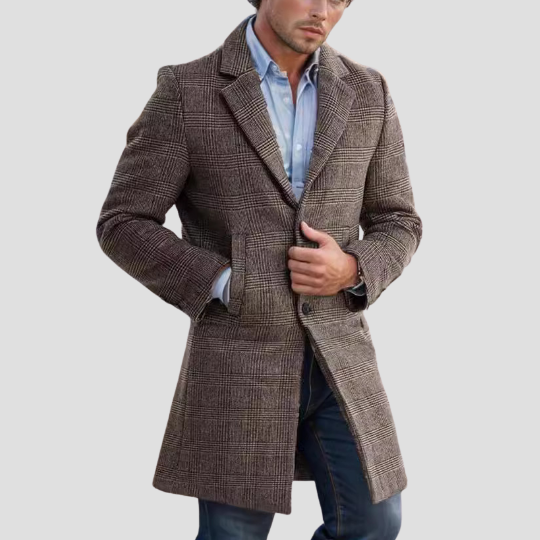 Lysander | Checked Slim-Fit Overcoat