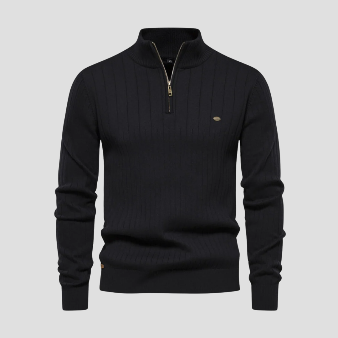 Ernest | Ribbed Quarter Zip Jumper
