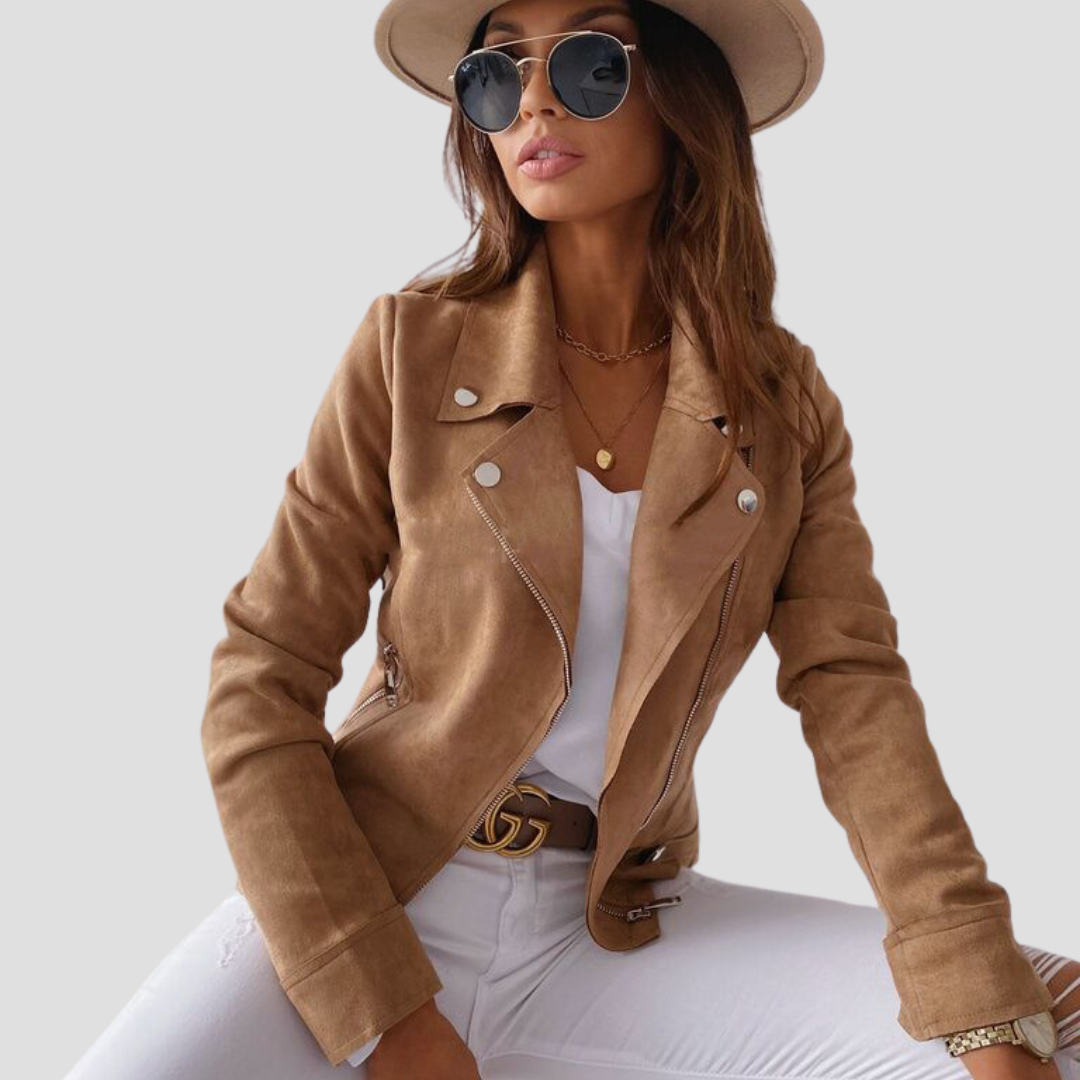 Penelope | Suede Biker Jacket