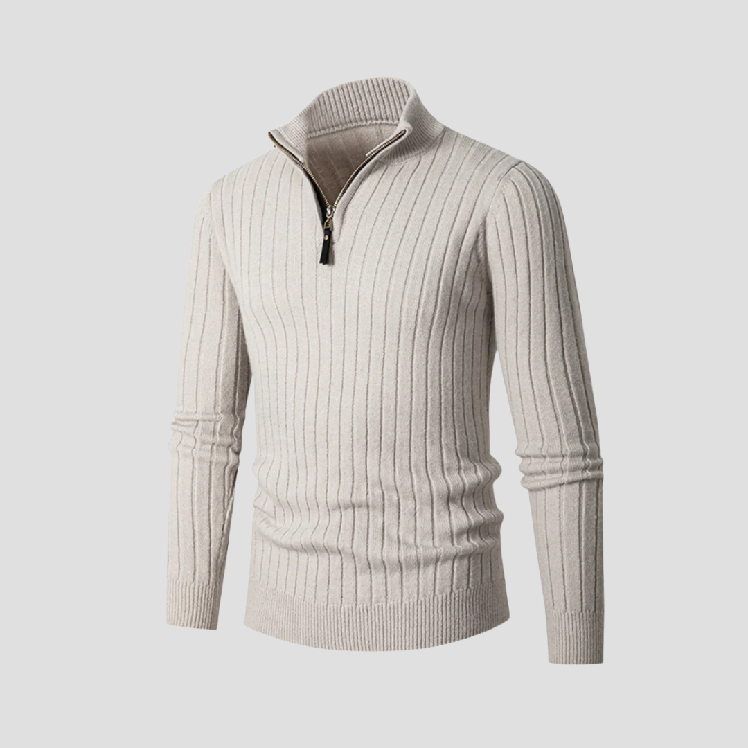 Edgar | Ribbed Half Zip Jumper