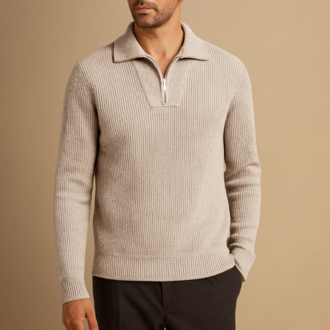 Lennox | Ribbed Polo Jumper