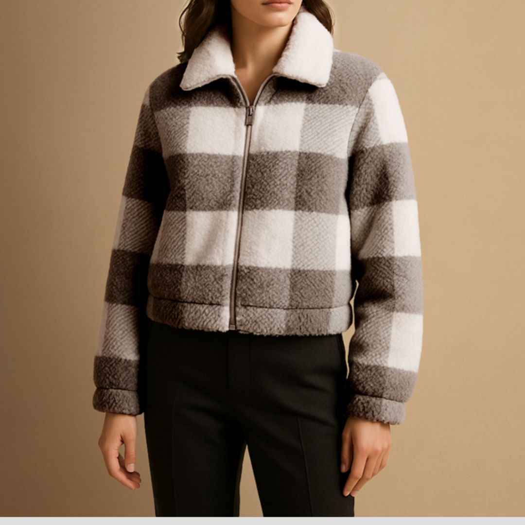 Lottie | Plaid Teddy Jacket