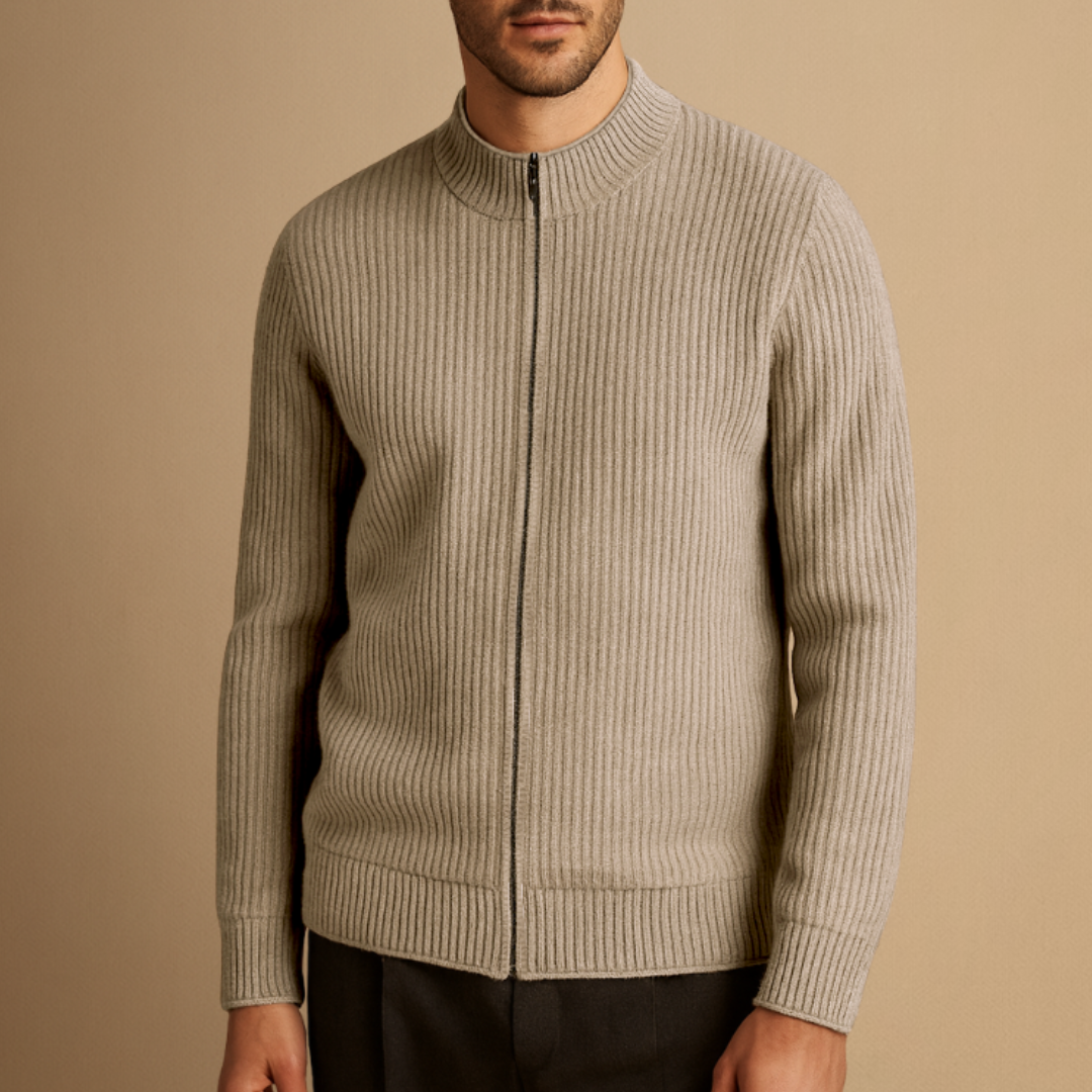 Magnus | Ribbed Zip Cardigan