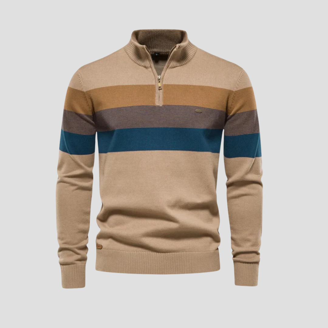 Casper | Striped Quarter Jumper