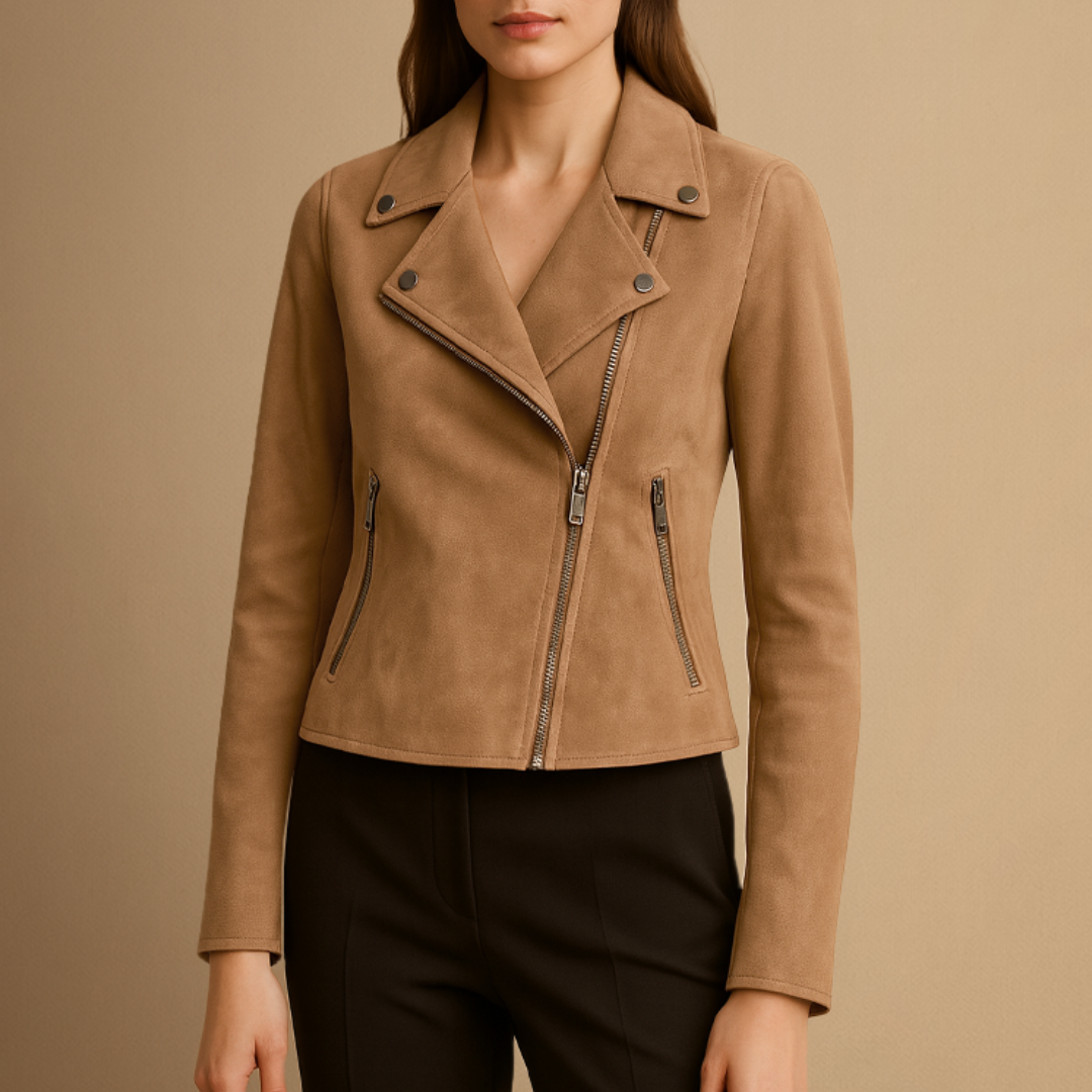 Penelope | Suede Biker Jacket