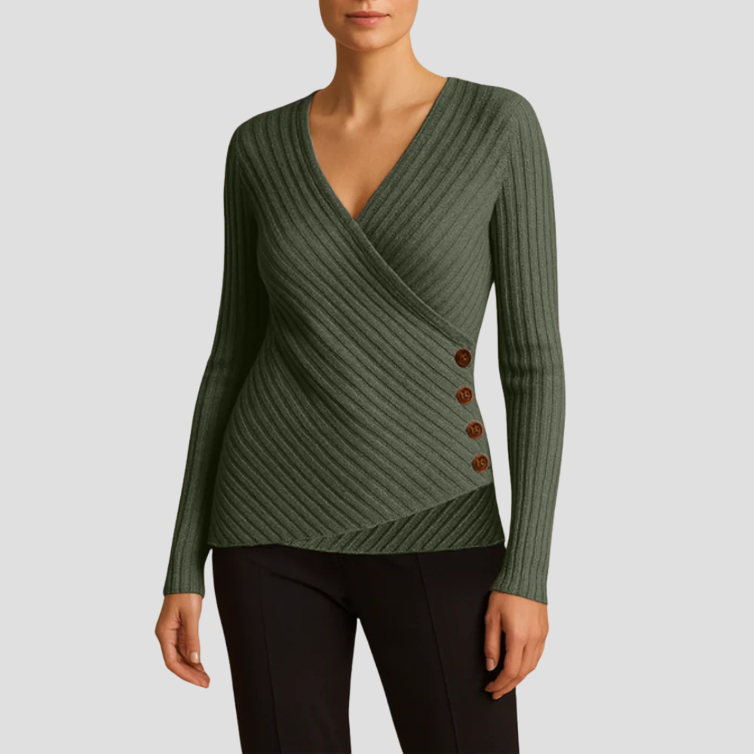 Ingrid | Wrap Knit Pullover