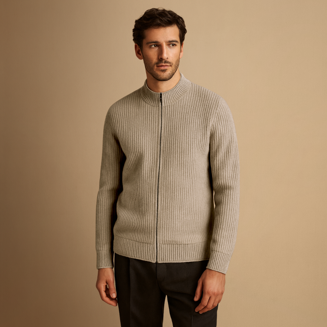 Magnus | Ribbed Zip Cardigan