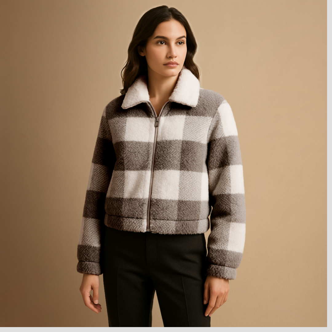 Lottie | Plaid Teddy Jacket