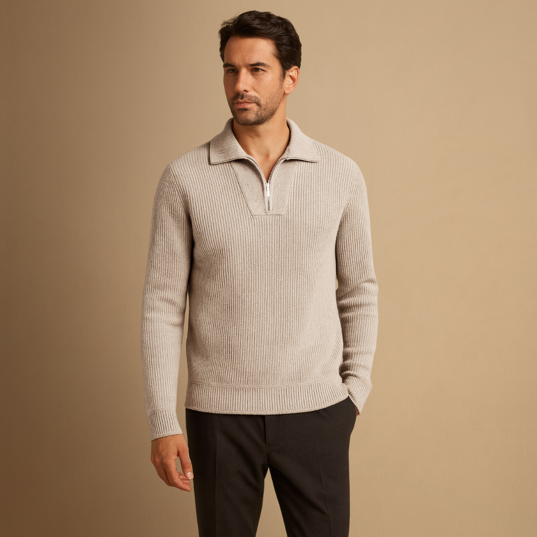 Lennox | Ribbed Polo Jumper