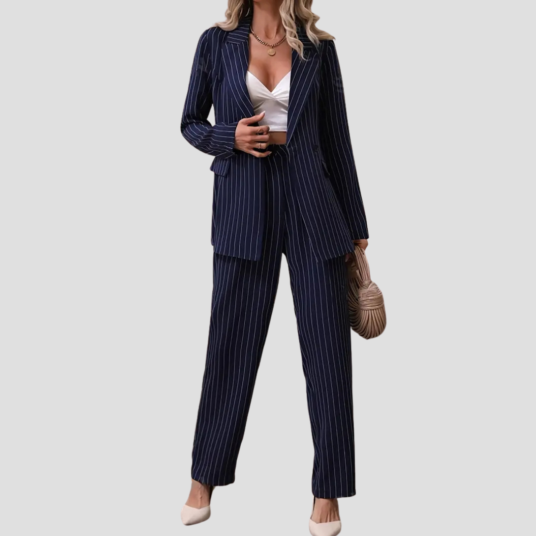 Celeste | Pinstripe Suit Set