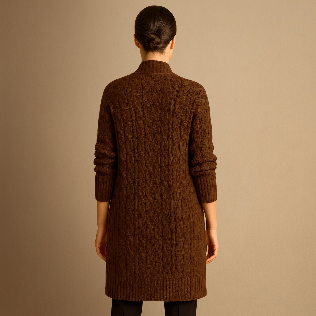 Elise | Cable Knit Long Cardigan