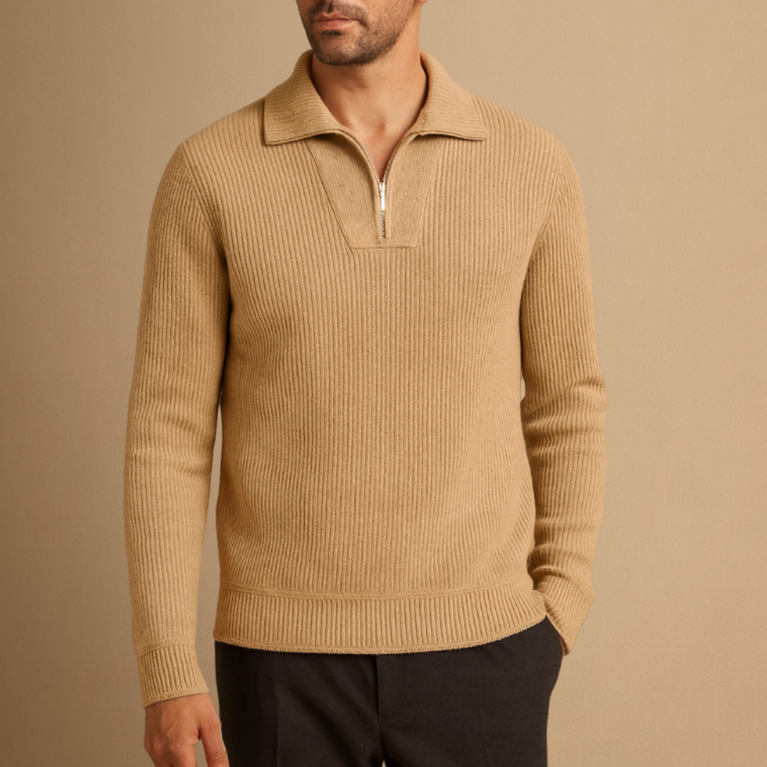 Lennox | Ribbed Polo Jumper