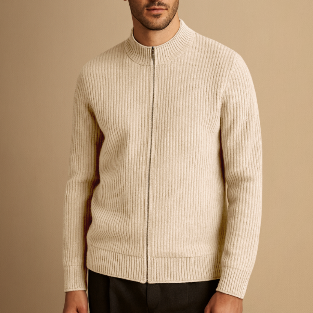 Magnus | Ribbed Zip Cardigan