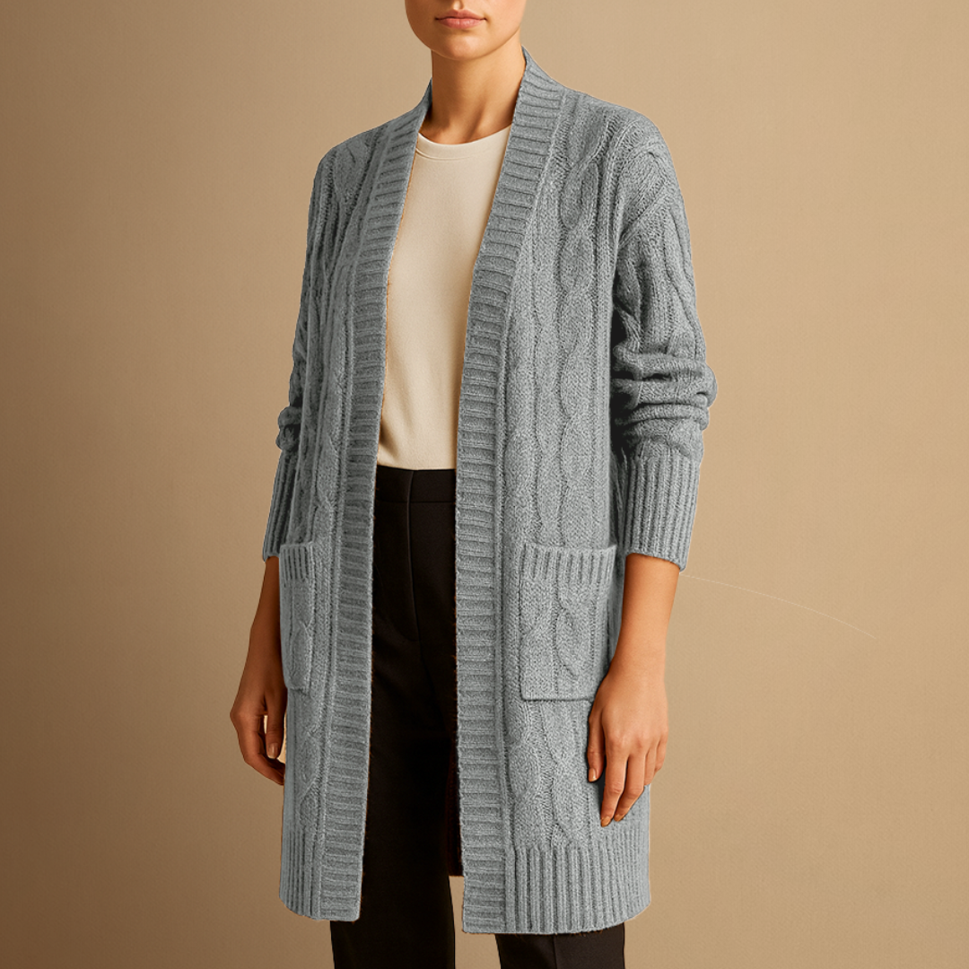 Elise | Cable Knit Long Cardigan