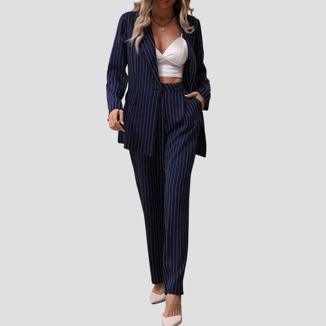 Celeste | Pinstripe Suit Set