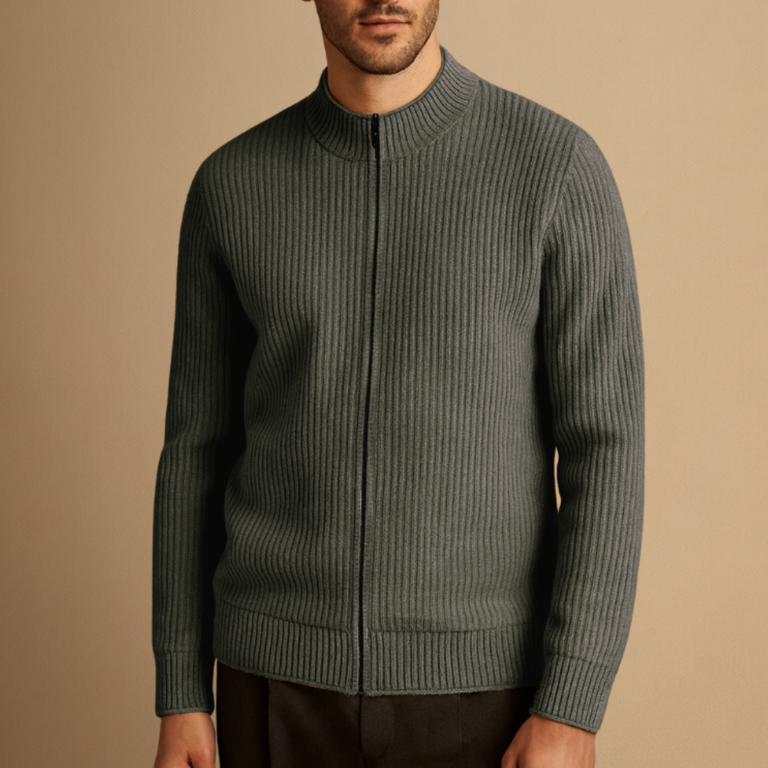 Magnus | Ribbed Zip Cardigan
