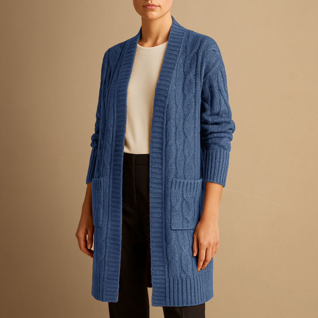 Elise | Cable Knit Long Cardigan