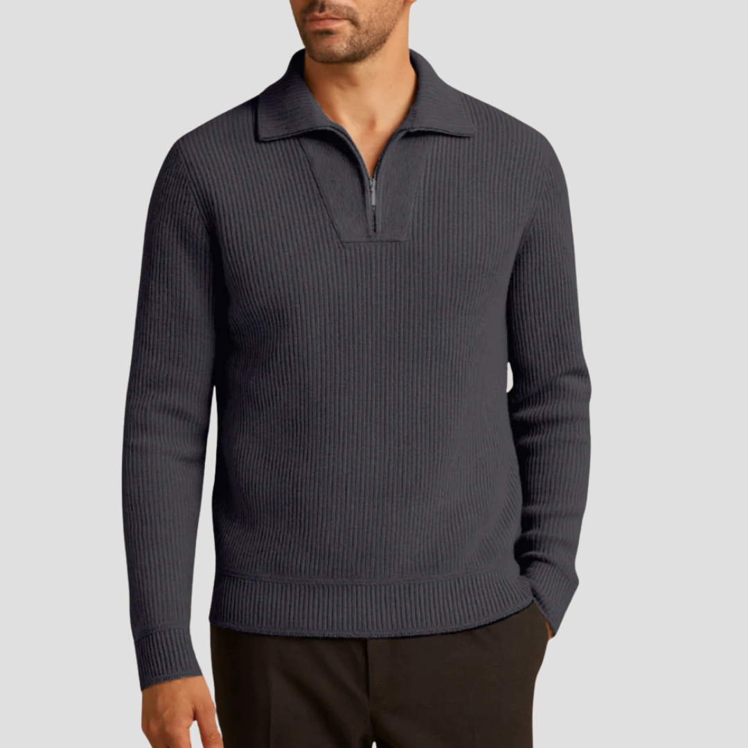 Lennox | Ribbed Polo Jumper