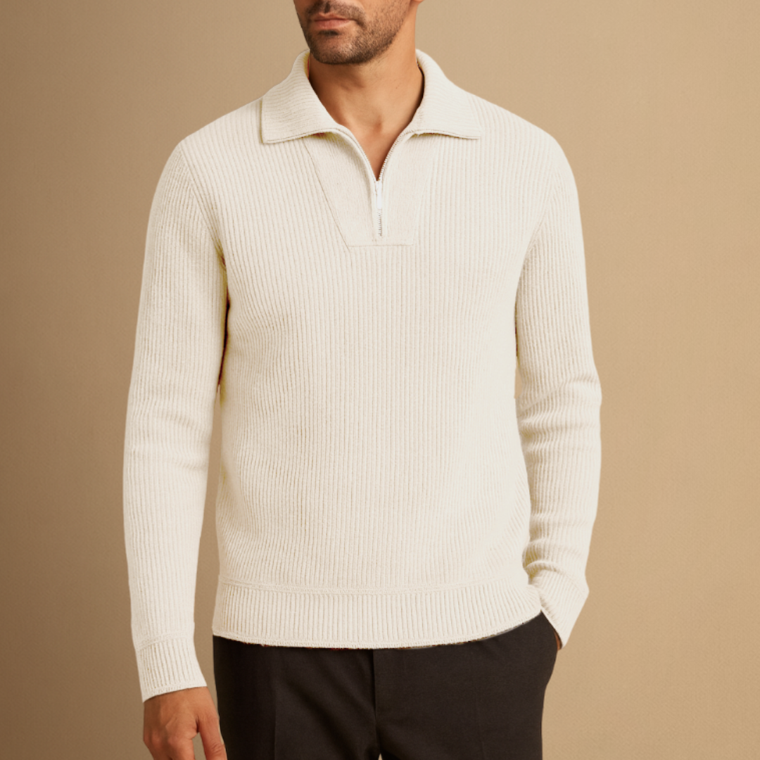 Lennox | Ribbed Polo Jumper
