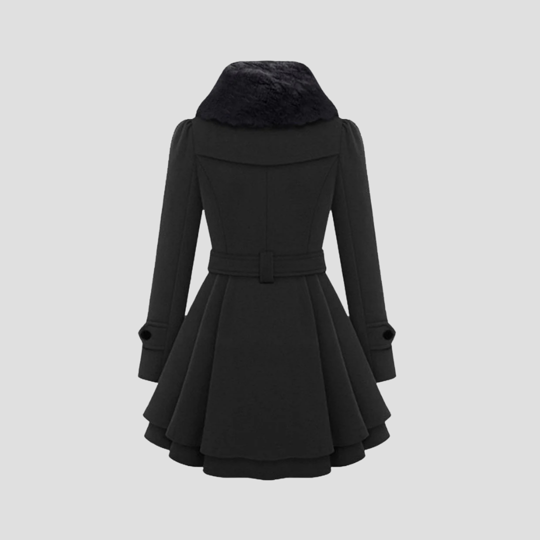 Catherine | Belted Fur-Collar Coat